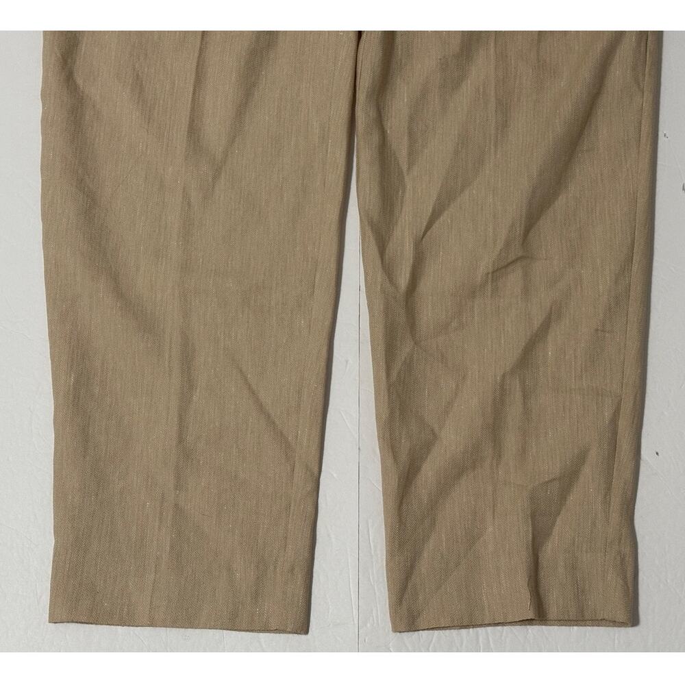 Cinq à Sept Arlene Tailored Fit Linen Blend Pants, Khaki, Size 8 - Picture 6 of 9